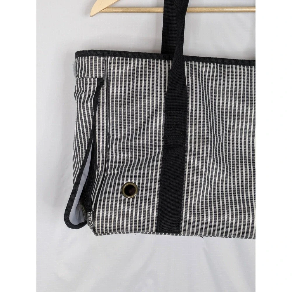 DO DO PET Soft Sided Pet Carrier Dog Cat Travel Bag Black Stripe Medium